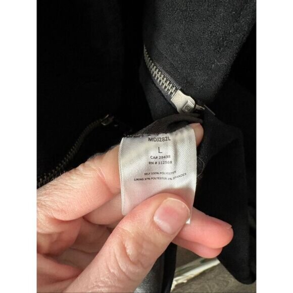 Miss Me Black Suede 2 In 1 Convertible Coat Size Large - Picture 6 of 10